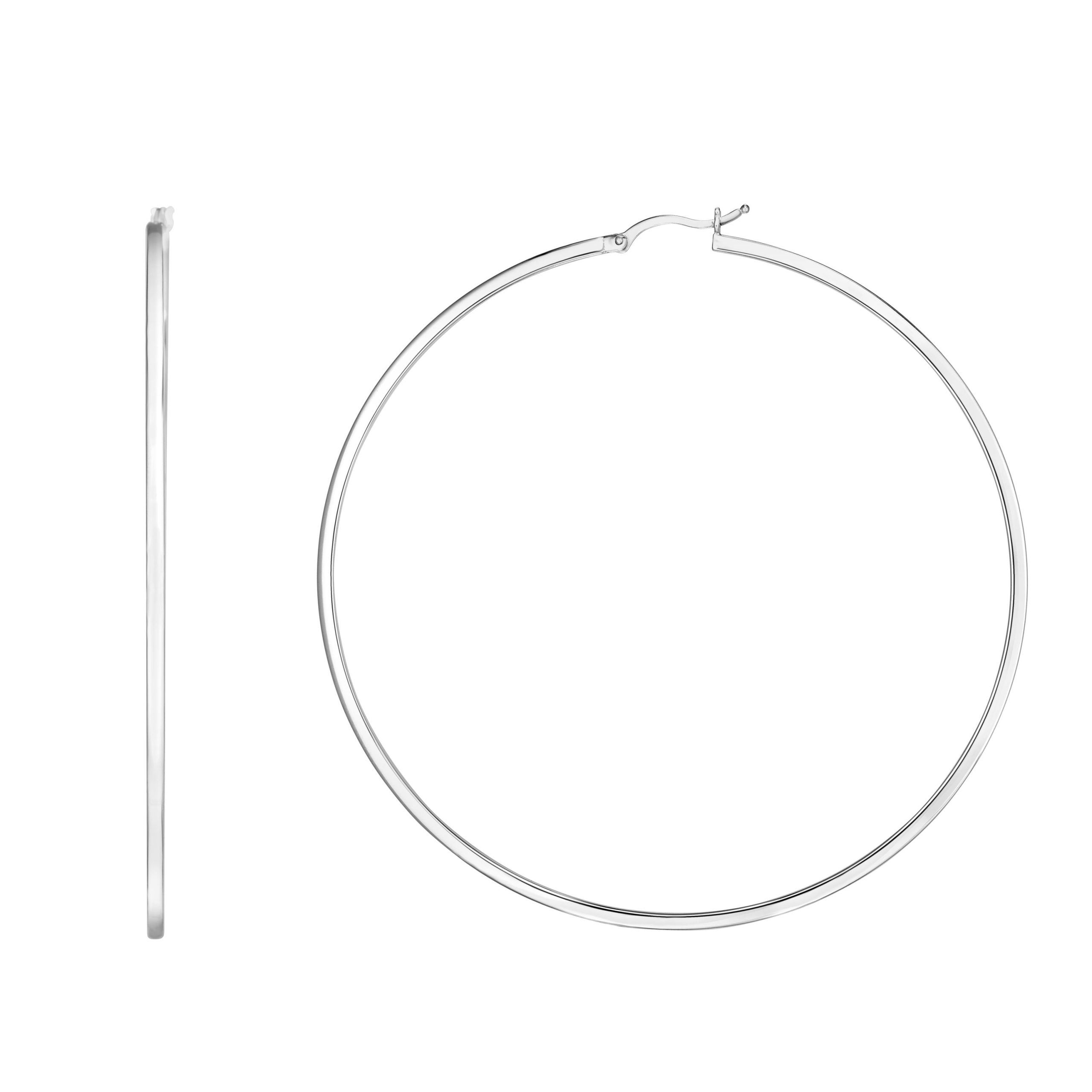 Silver 75mm Runway Hoop Earring