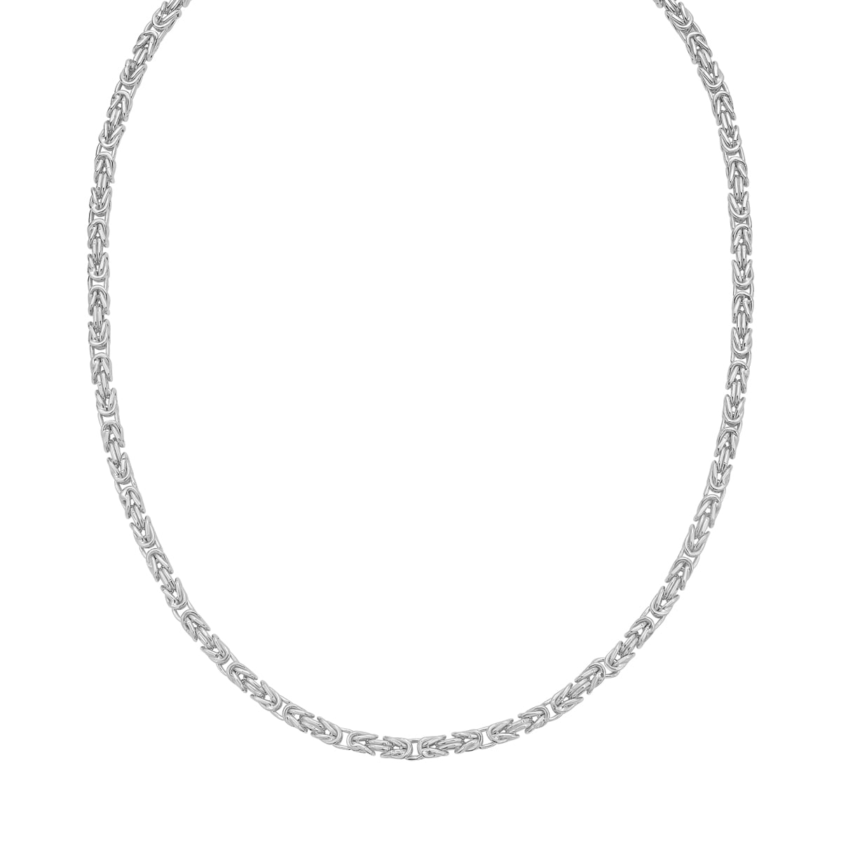 Silver 4.2mm Lite Square Byzantine Chain