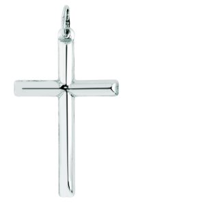 Silver Large Polished Cross Pendant