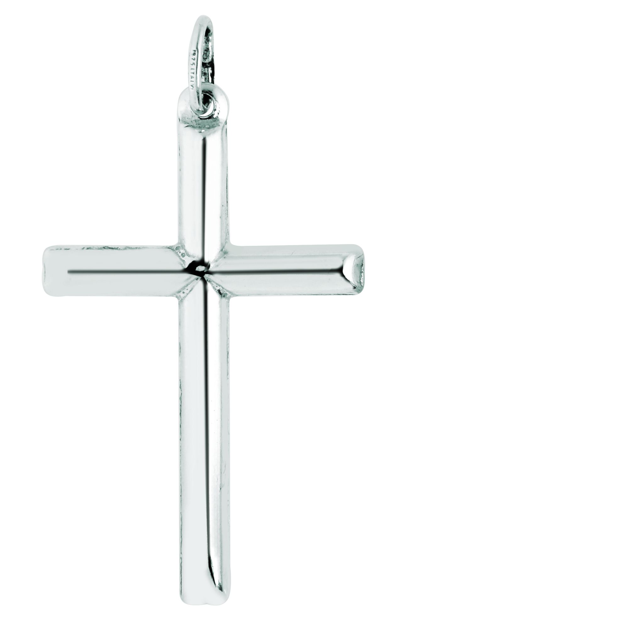 Silver Large Polished Cross Pendant