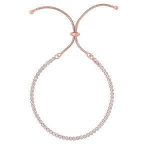 Sterling Silver Rose CZ Tennis Friendship Bracelet