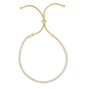 Sterling Silver Yellow CZ Tennis Friendship Bracelet