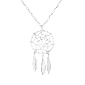 Silver Dream Catcher Necklace