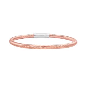Gold Over Silver Basketweave Stretch Bangle