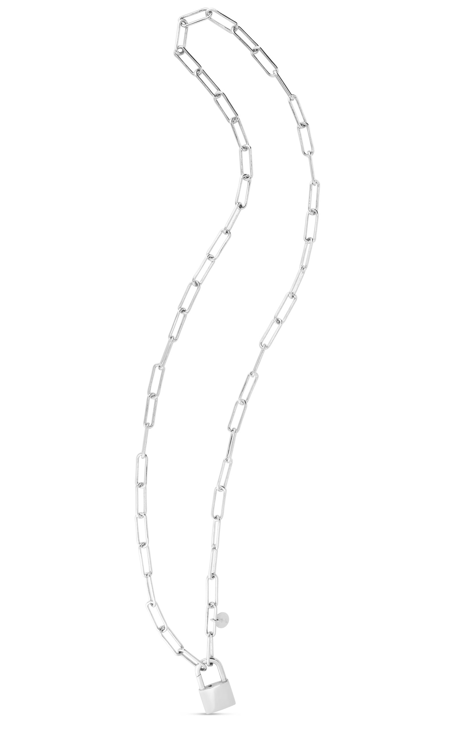 Silver Lock Link Necklace