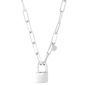 Silver Lock Link Necklace