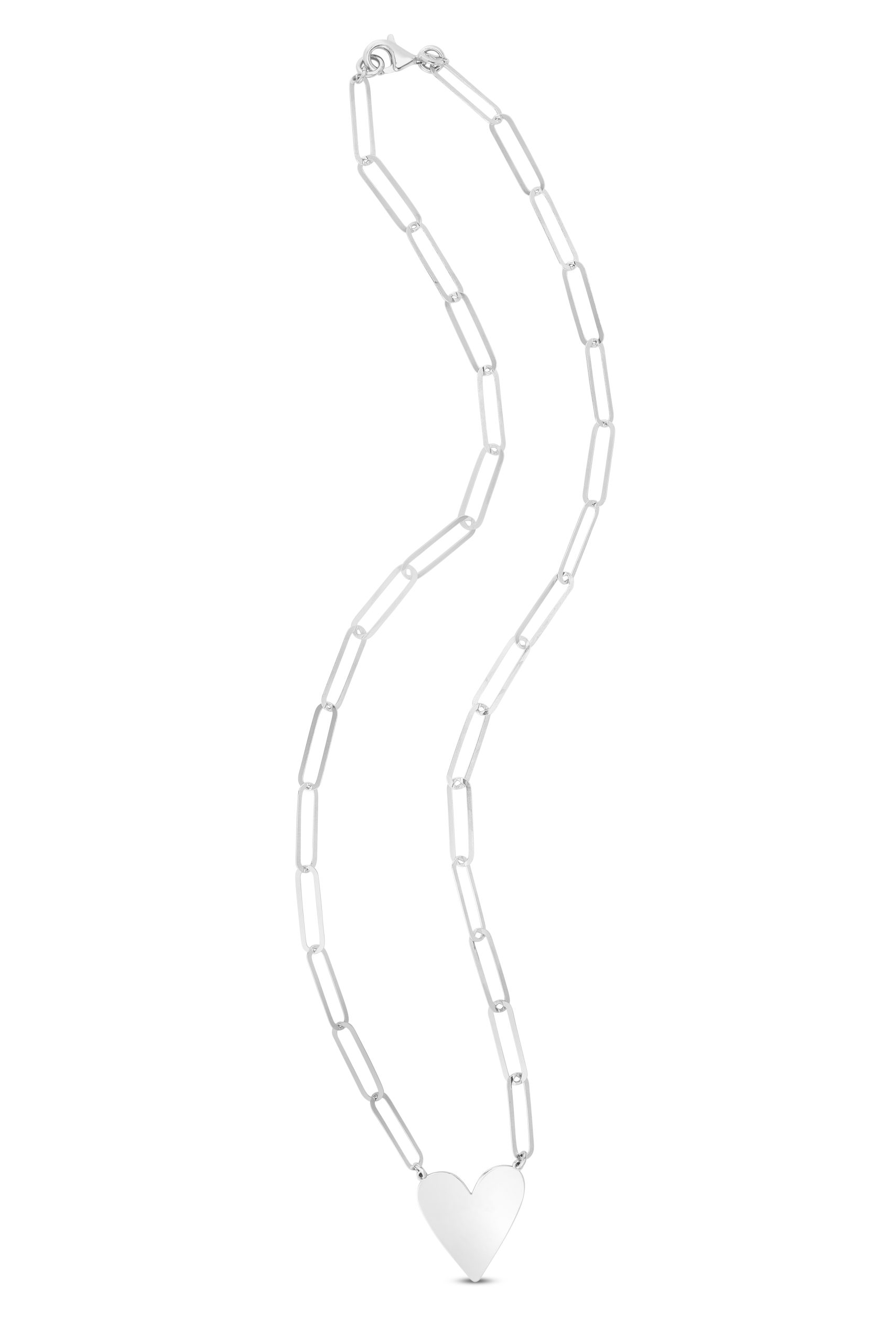 Silver Heart Link Necklace