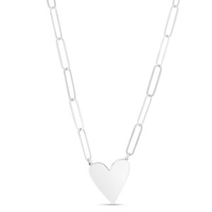 Silver Heart Link Necklace
