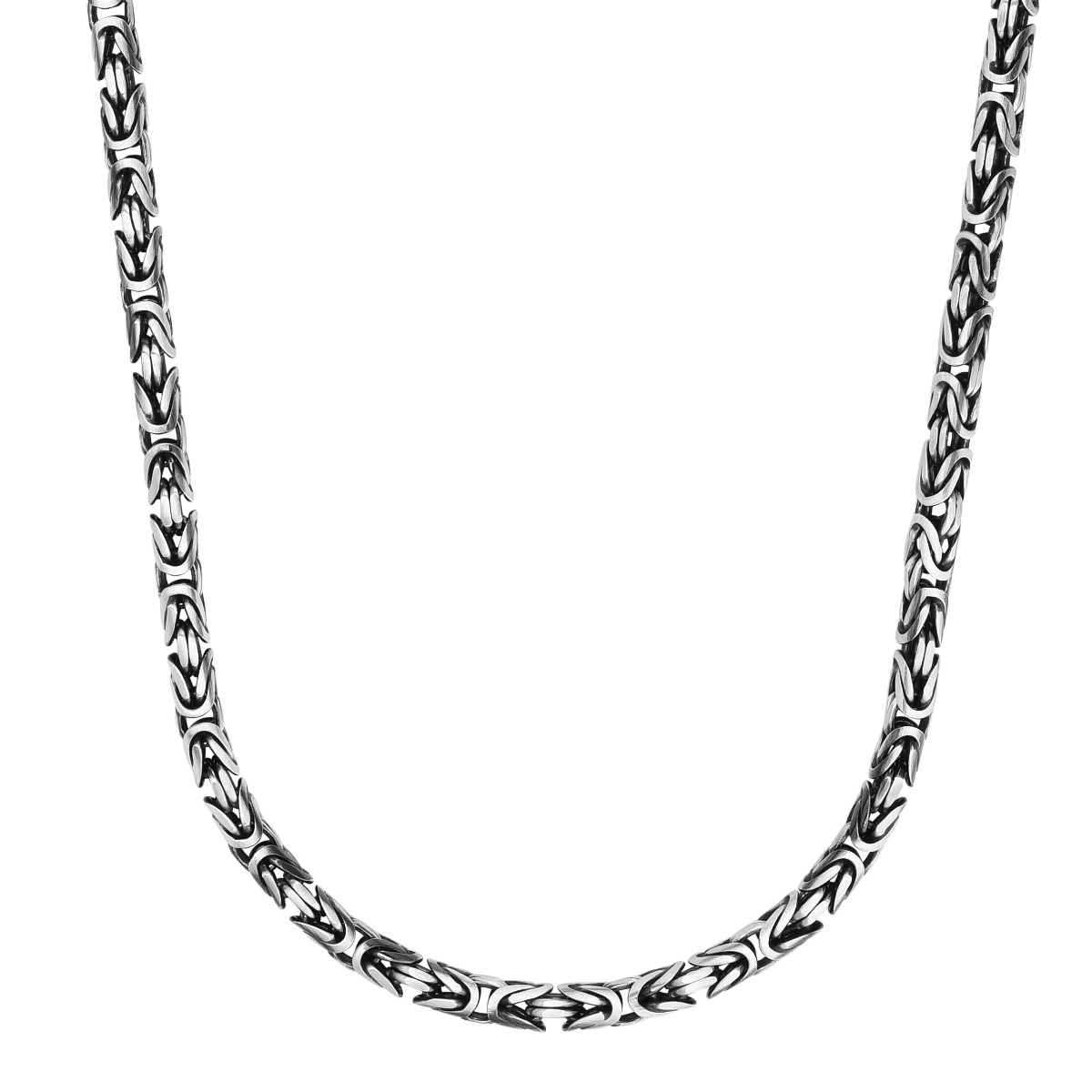 Silver 5mm Men's Gunmetal Byzantine Bracelet