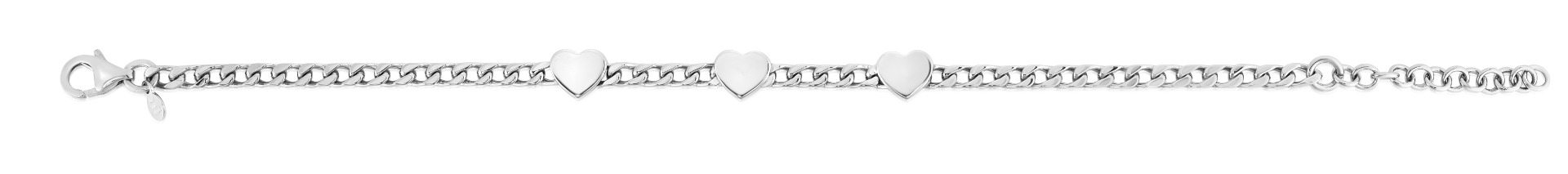 Silver Heart Chain Bracelet