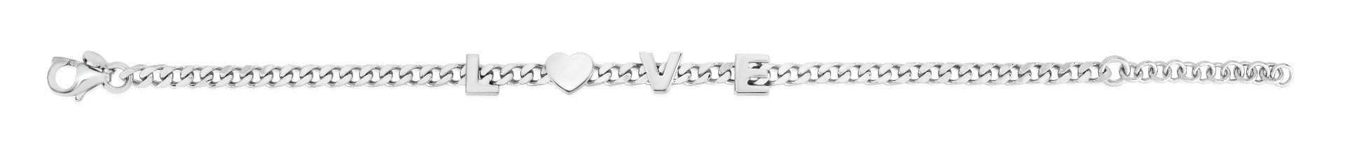 Silver Love Chain Bracelet