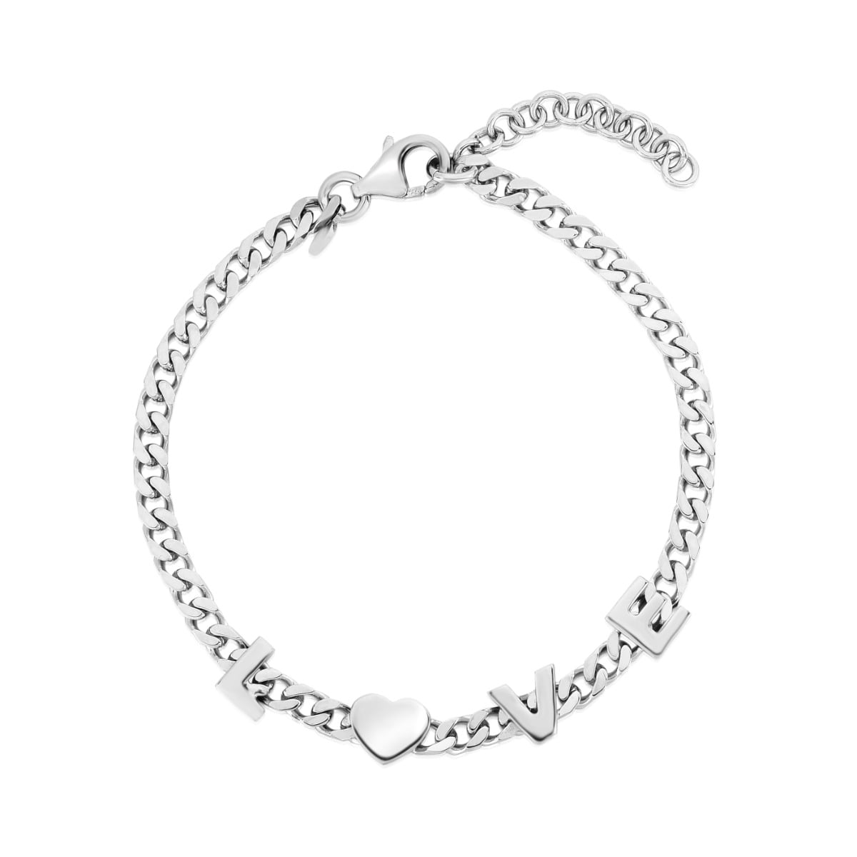 Silver Love Chain Bracelet