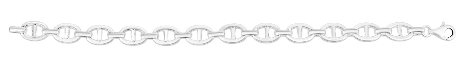 Silver 9mm Puffed Mariner Bracelet