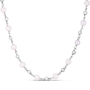 Sterling Silver Pearl Bead Chain Bracelet