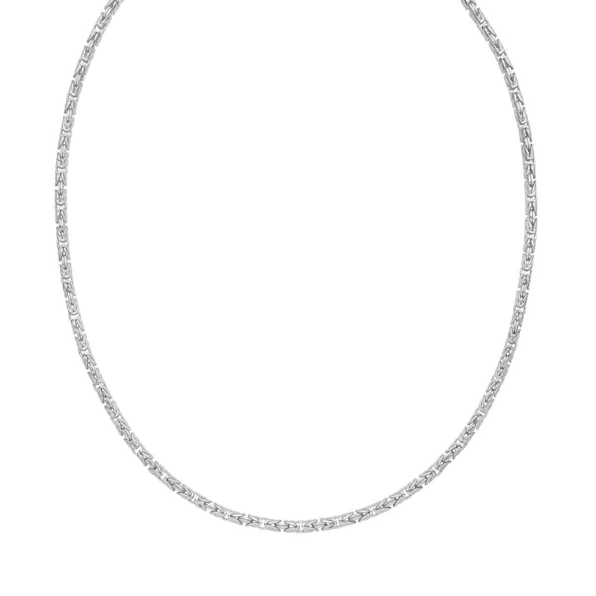 Silver 3.2mm Solid Round Byzantine Chain