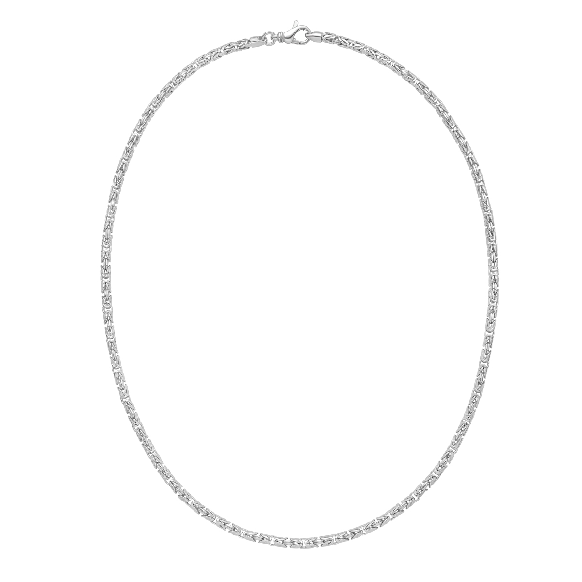 Silver 3.2mm Solid Round Byzantine Chain