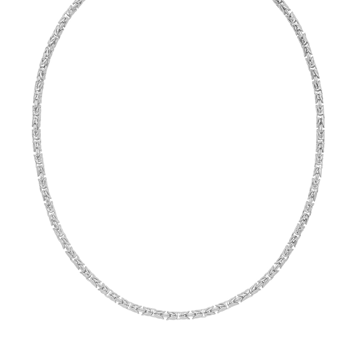 Silver 4.1mm Solid Round Byzantine Chain