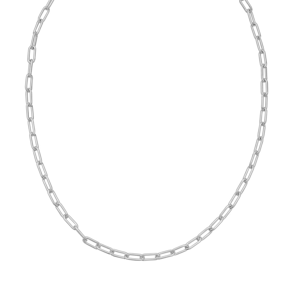 Silver 4.1mm Round Link Paperclip Chain