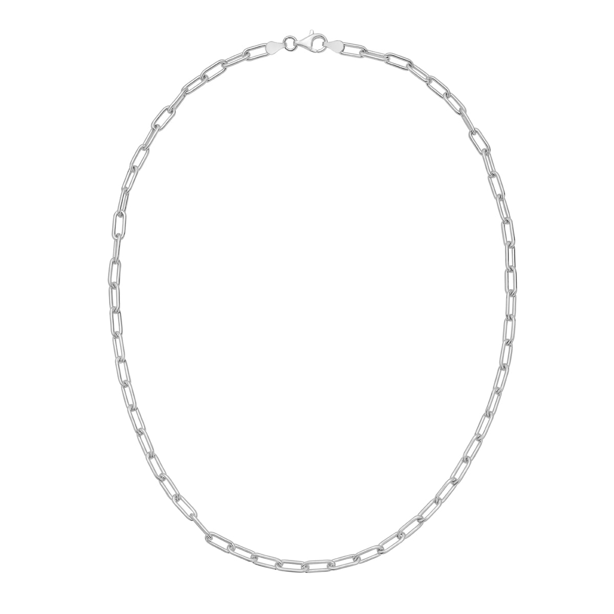 Silver 5.2mm Round Link Paperclip Chain