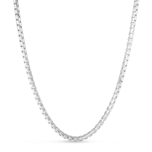 Sterling Silver 3.9mm Rockstar Cut Round Box Chain