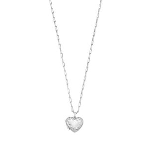 Silver Heart Locket Necklace