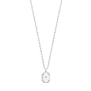 Silver Octagonal Star Locket Necklace