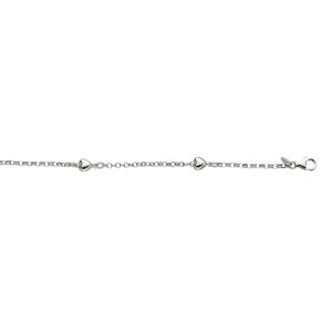 Silver Heart Station Anklet