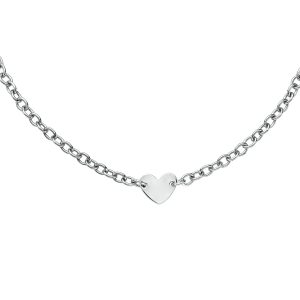 Silver Heart Tag Necklace