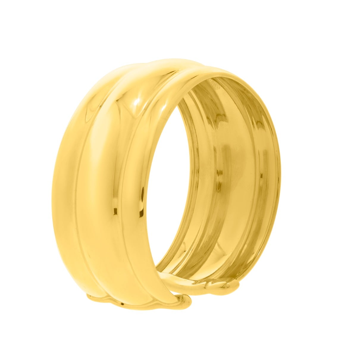 Gold Over Silver Bold Ribbed Cuff