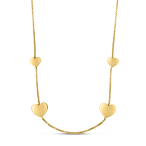 Silver Plated Hearts Station Chain
