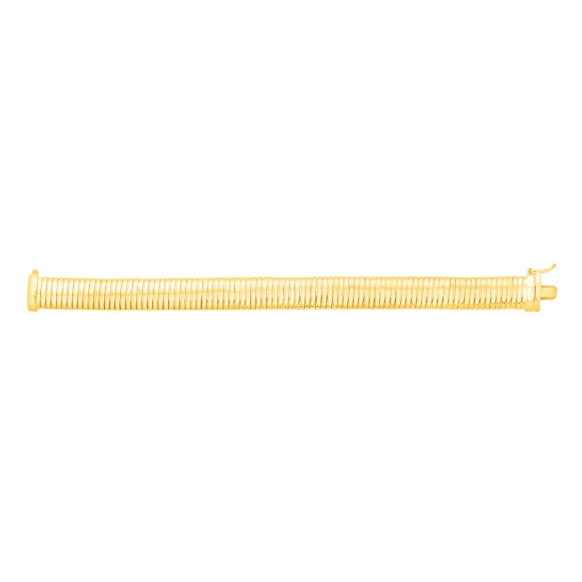 Gold Over Silver Tubogas 7" 12mm Bracelet