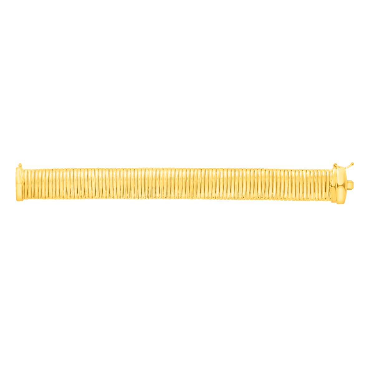 Gold Over Silver Tubogas 7.25" 16mm Bracelet