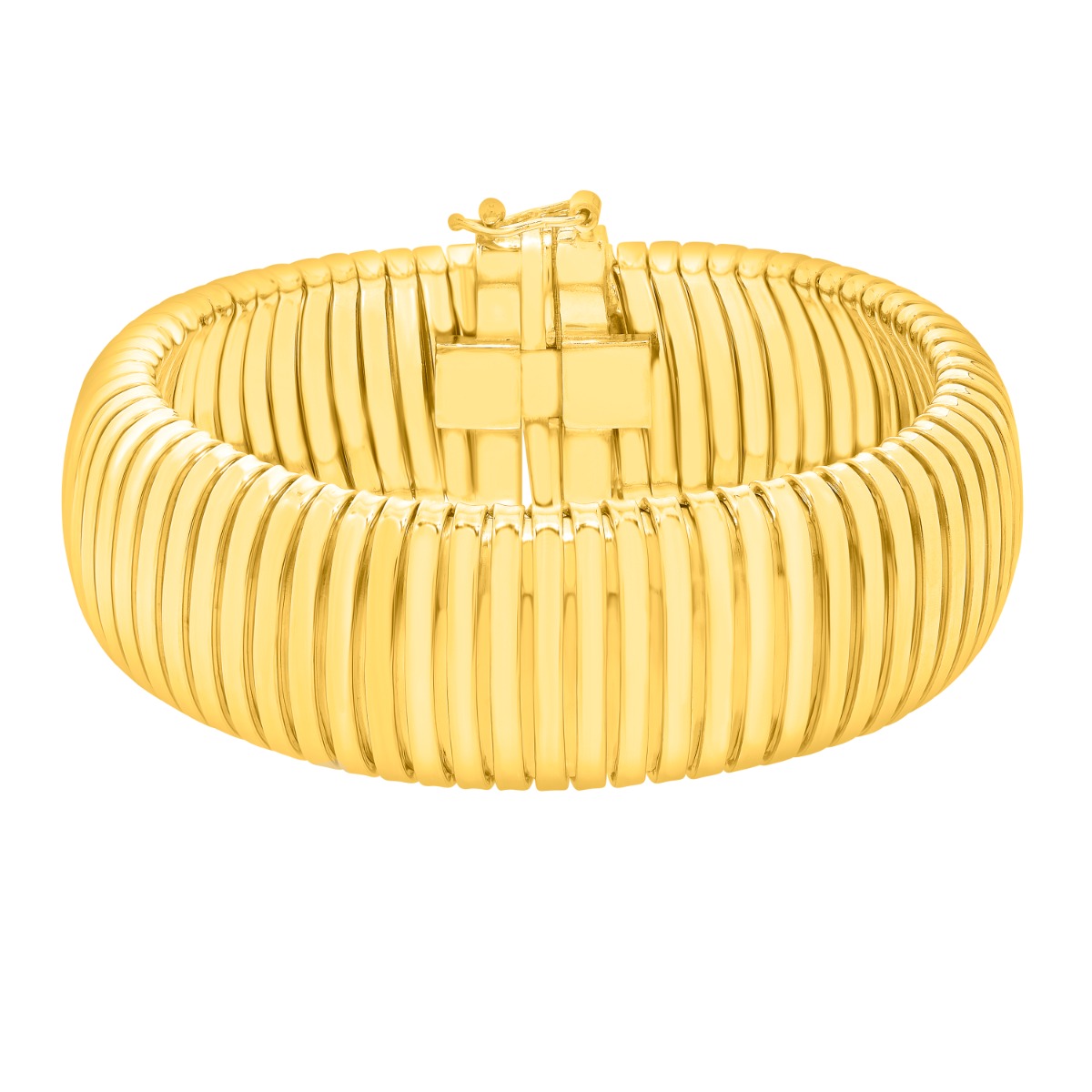 Gold Over Silver Tubogas 7.5" 18mm Bracelet