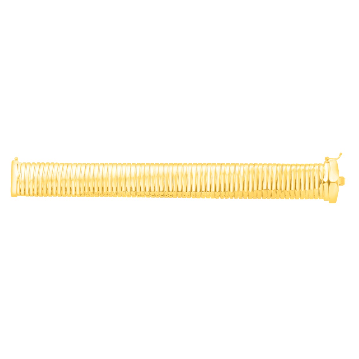Gold Over Silver Tubogas 7.5" 18mm Bracelet