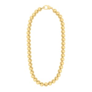 Gold Over Silver Bold Bead Necklace
