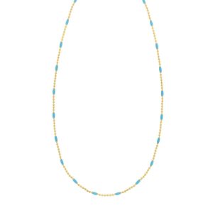 Gold Over Silver Enamel Beaded Chain Necklace
