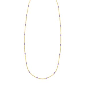 Gold Over Silver Enamel Beaded Chain Necklace
