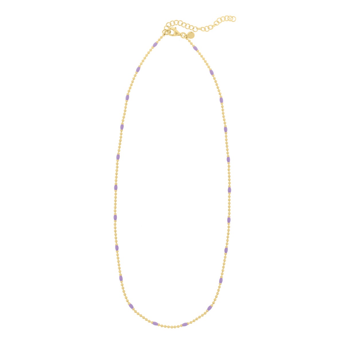 Gold Over Silver Enamel Beaded Chain Necklace