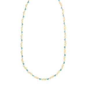 Gold Over Silver Enamel Hearts Chain Necklace