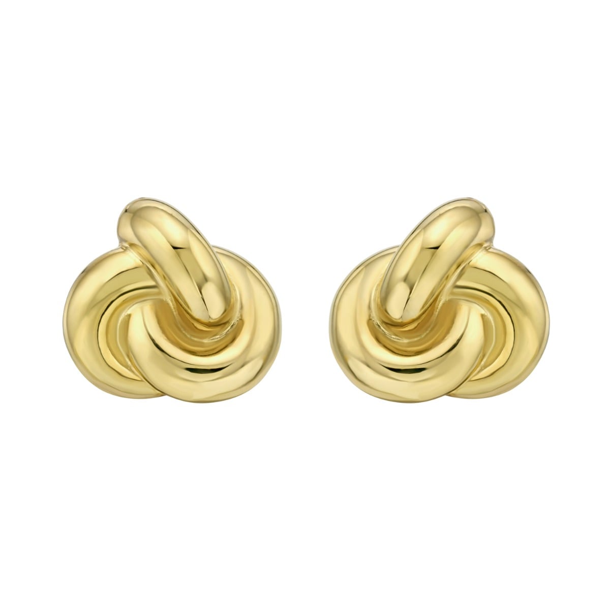 Gold Over Silver Puffed Knot Earrings