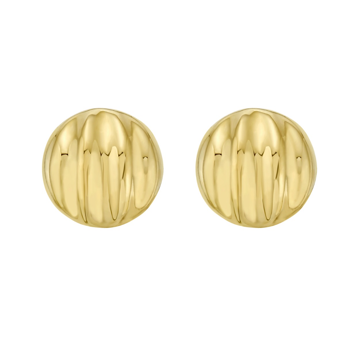 Gold Over Silver Sculpted Domed Disc Studs