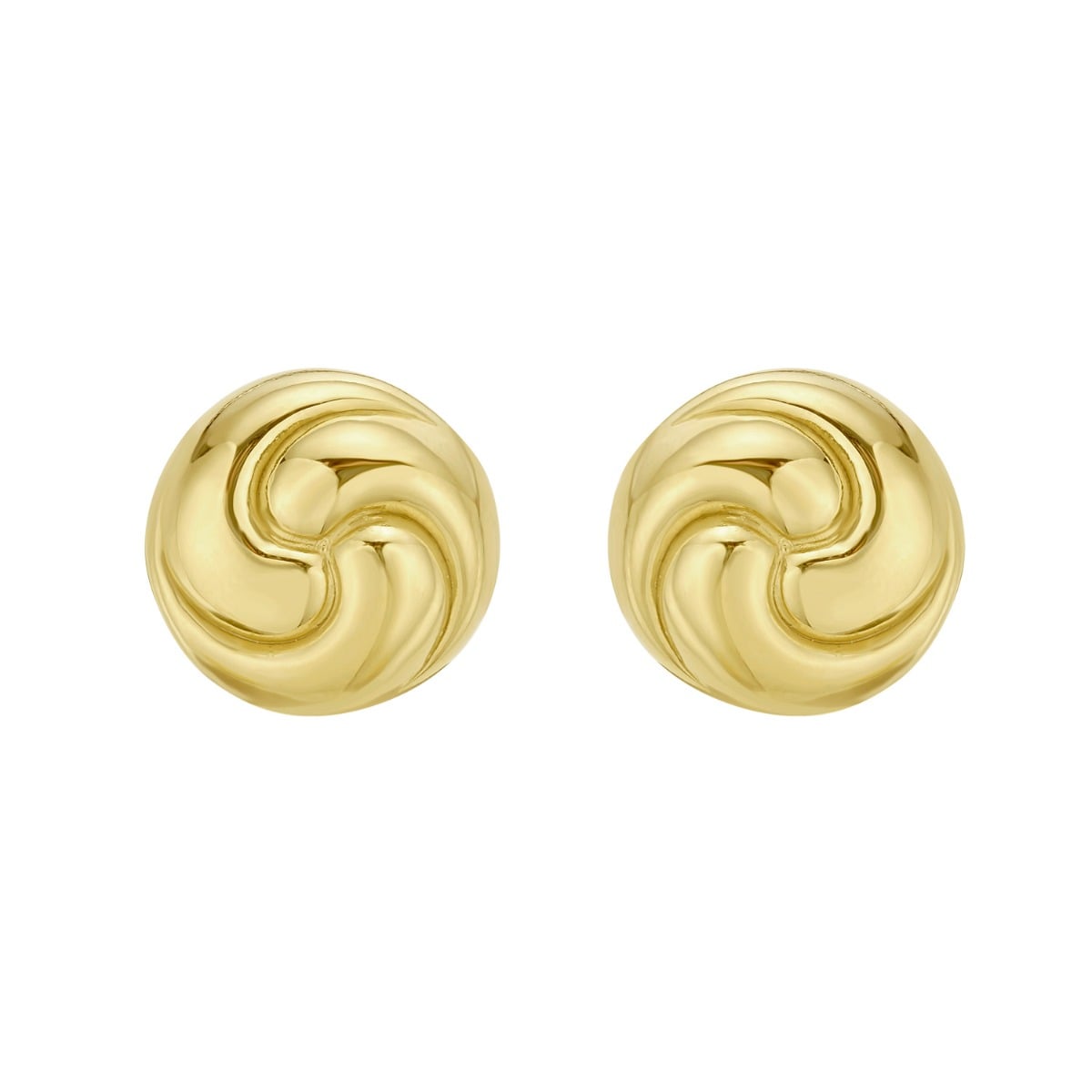 Gold Over Silver Puffed Swirl Knot Earrings