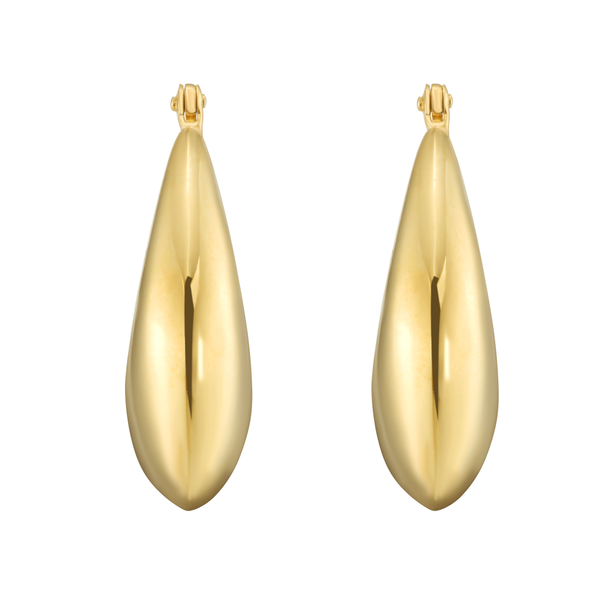 Gold Over Silver Sculptural Crescent Hoops