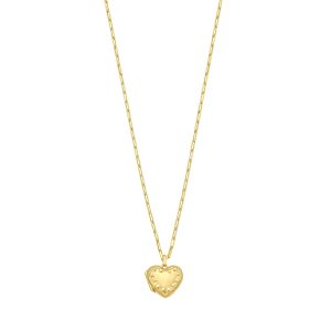 Gold Over Silver Heart Locket Necklace