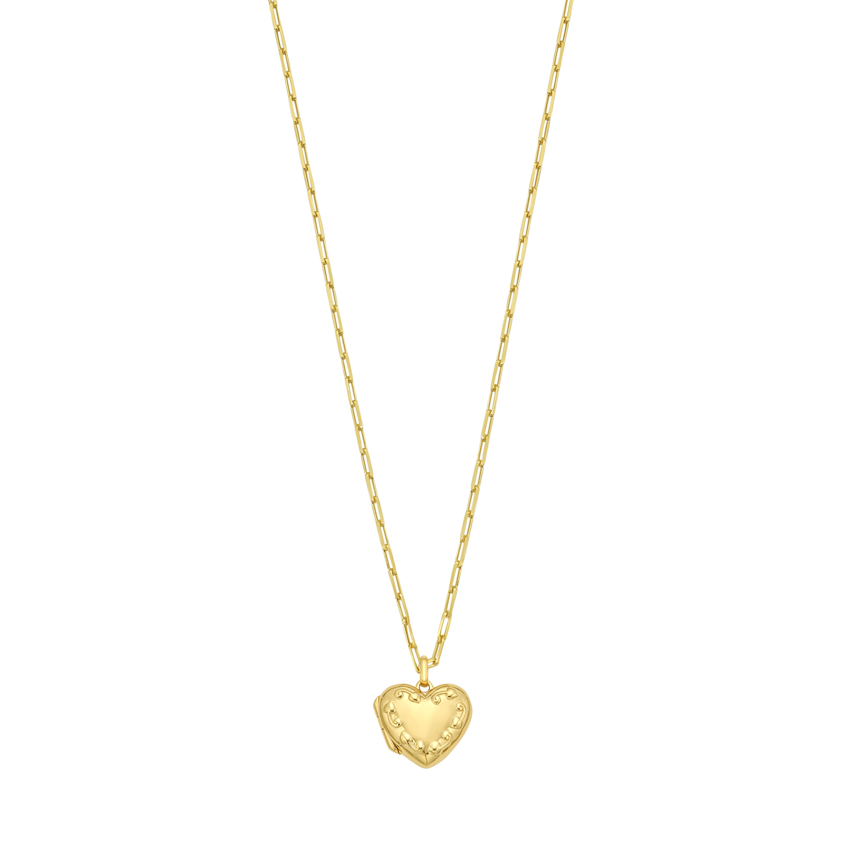 Gold Over Silver Heart Locket Necklace