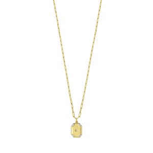 Gold Over Silver Octagonal Star Locket Necklace