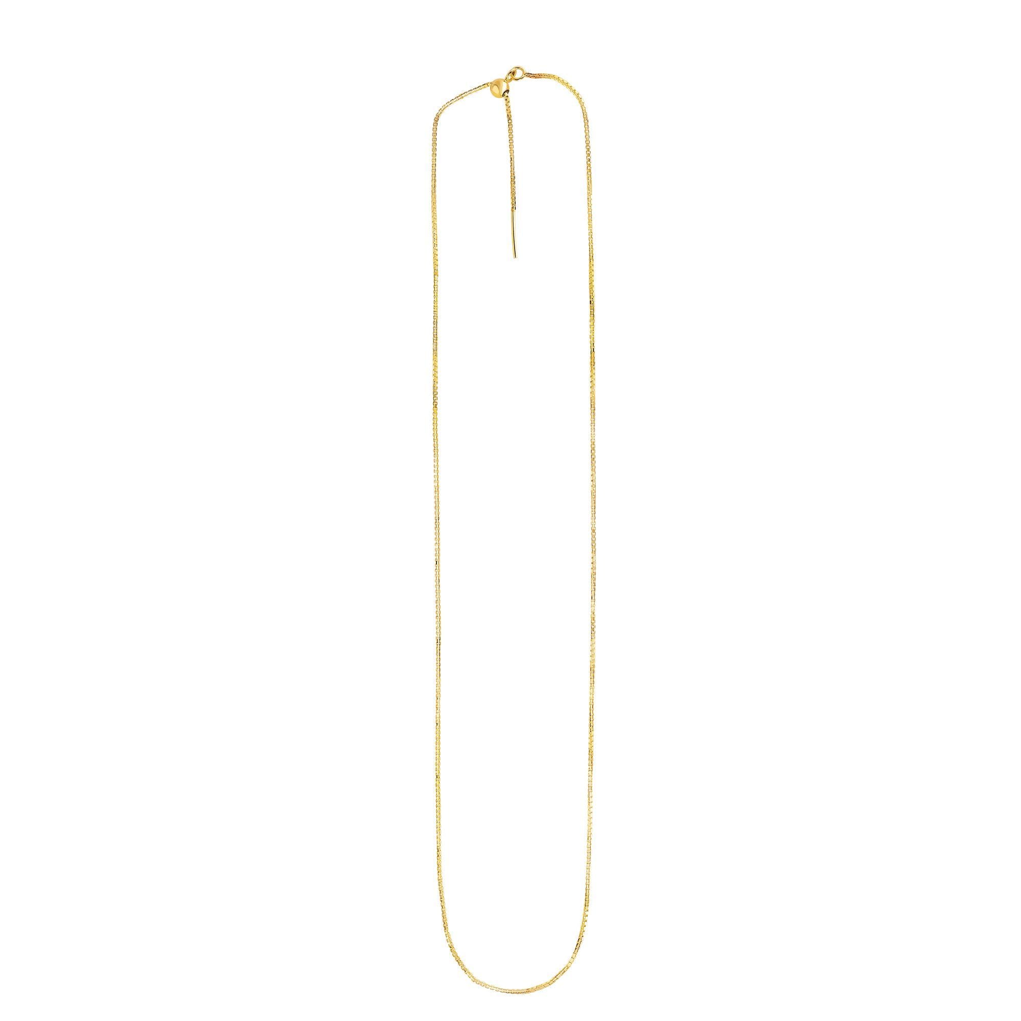 14K Gold .95mm Endless Adjustable Concave Box Chain