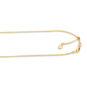 14K Gold 0.80mm Adjustable Octagonal Snake Chain