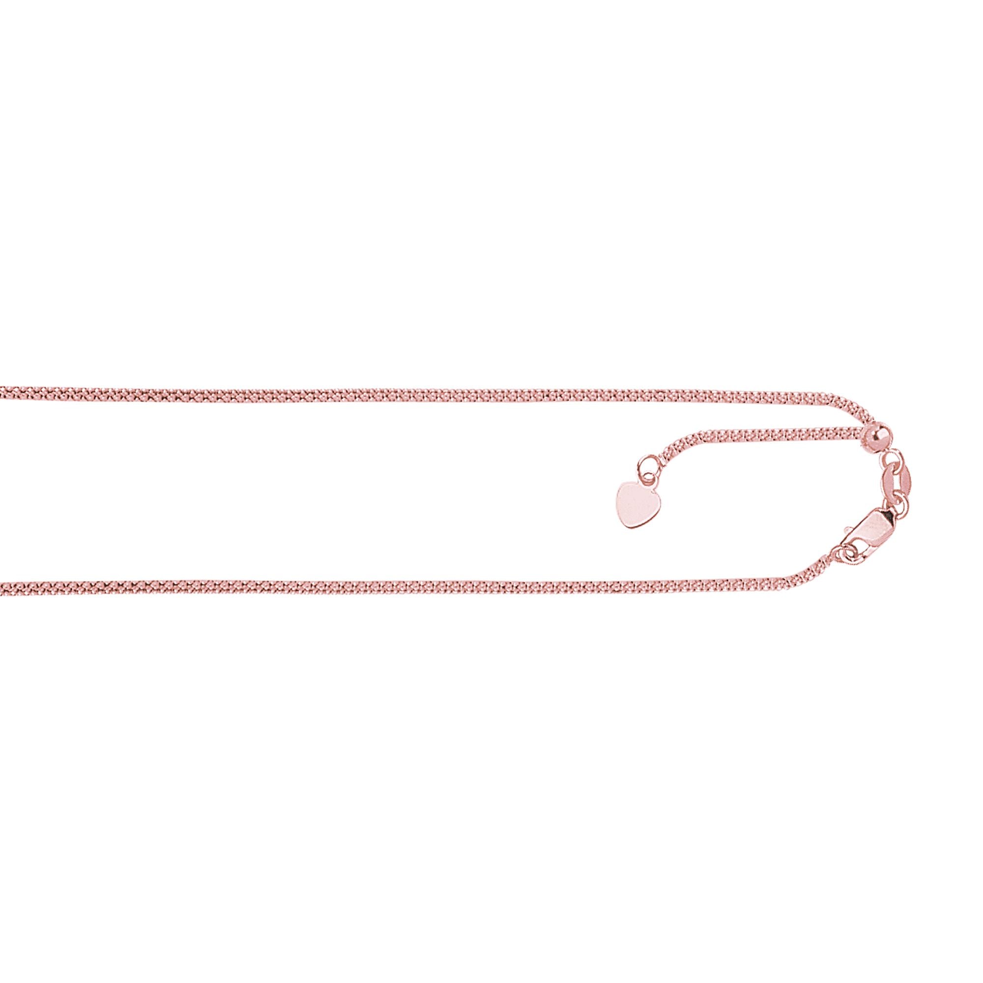 14K Gold 1.3mm Adjustable Popcorn Chain
