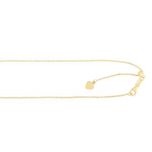 14K Gold 0.97mm Adjustable Cable Chain